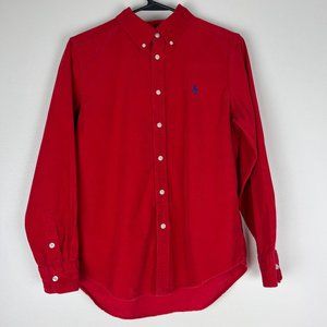 POLO Ralph Lauren Youth Long Sleeve Corduroy Red Button-Up L (14-16) Long Sleeve